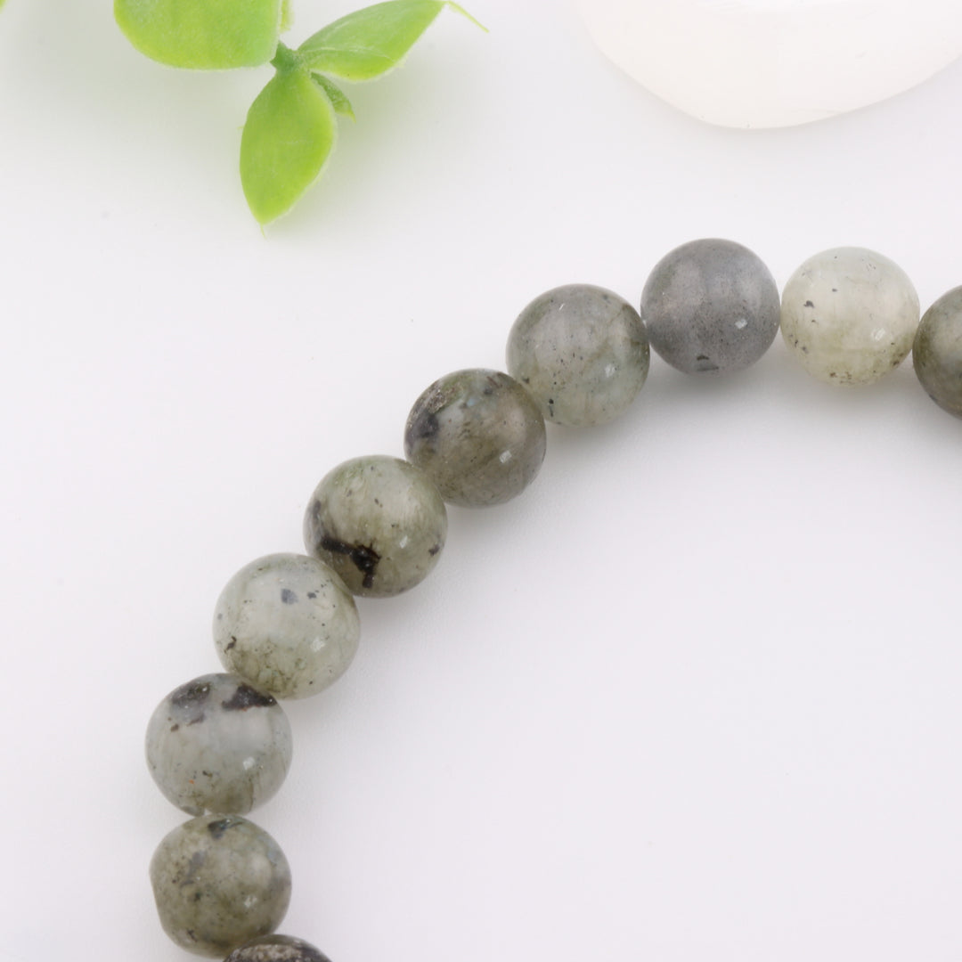 Natural Labradorite Gemstone Bracelet - Metal-Free 8mm Beads