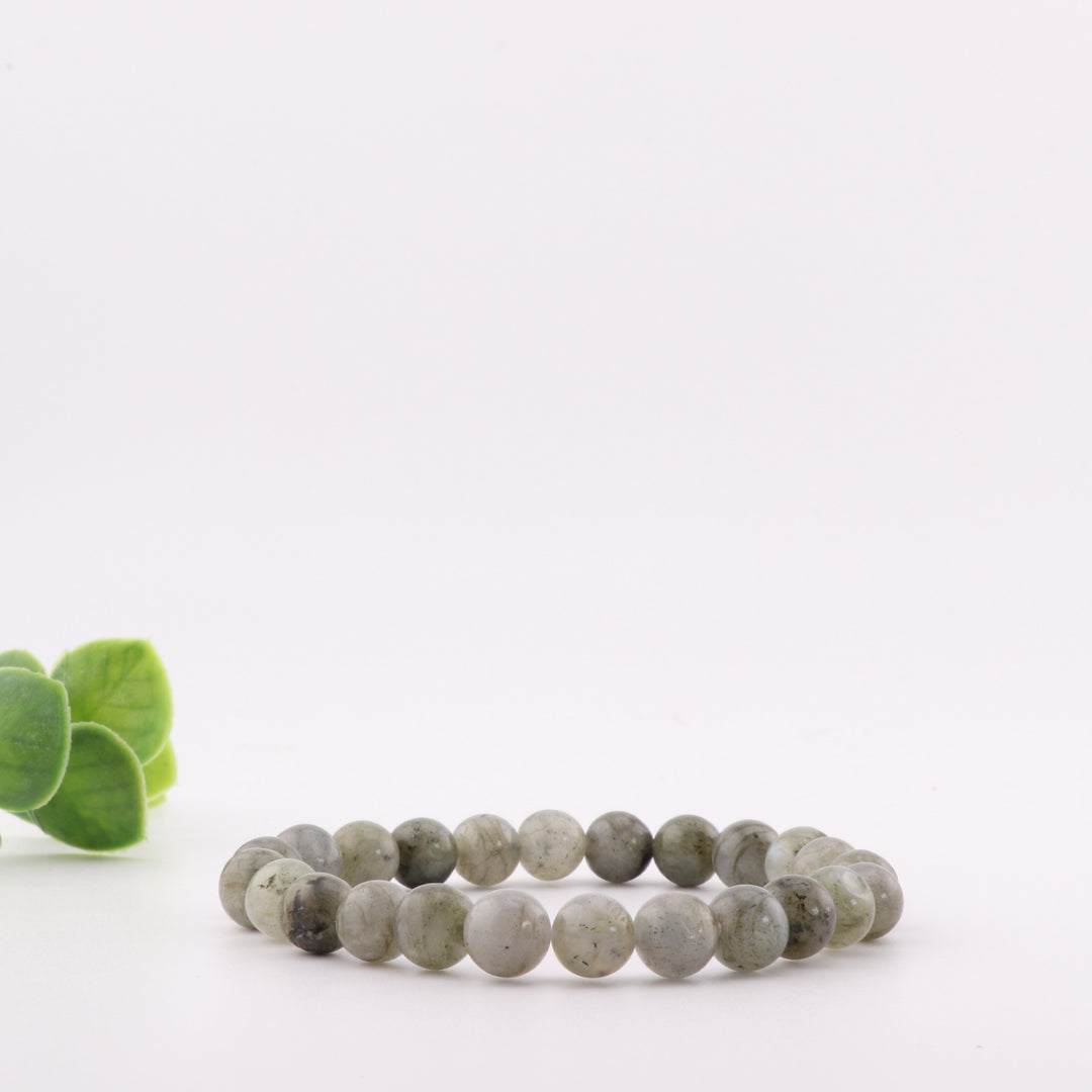 Natural Labradorite Gemstone Bracelet - Metal-Free 8mm Beads