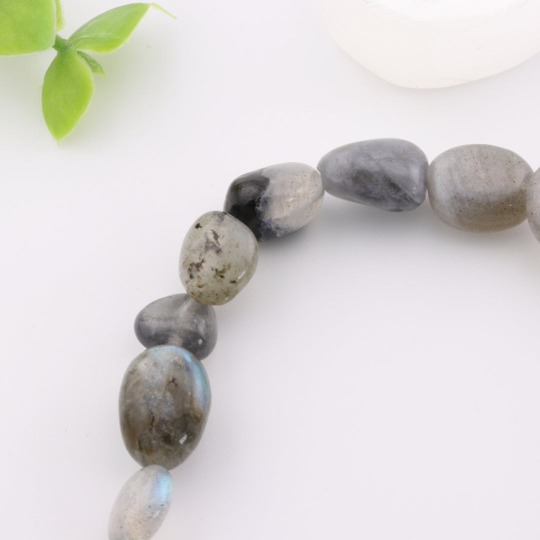 Natural Labradorite Freeform Bracelet - Metal Free, 6-8mm - Spectrolite Gemstone