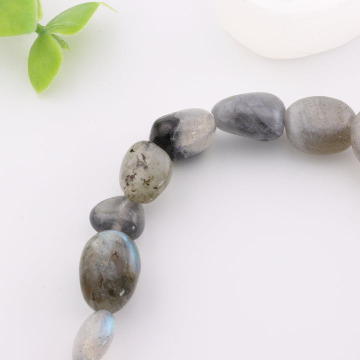 Natural Labradorite Freeform Bracelet - Metal Free, 6-8mm - Spectrolite Gemstone