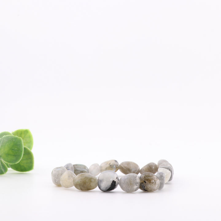 Natural Labradorite Freeform Bracelet - Metal Free, 6-8mm - Spectrolite Gemstone