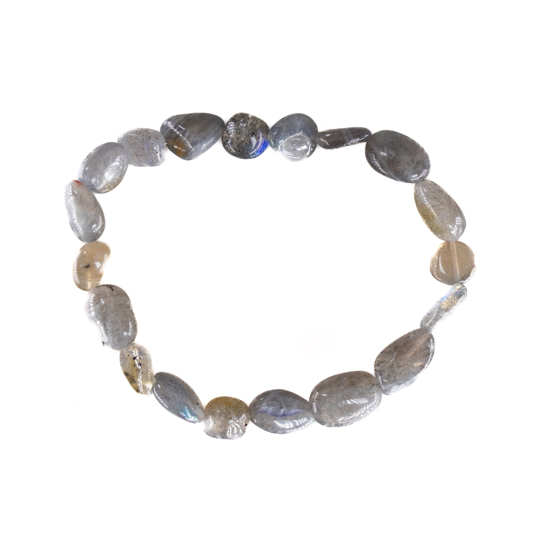 Natural Labradorite Freeform Bracelet Metal Free, 6-8mm