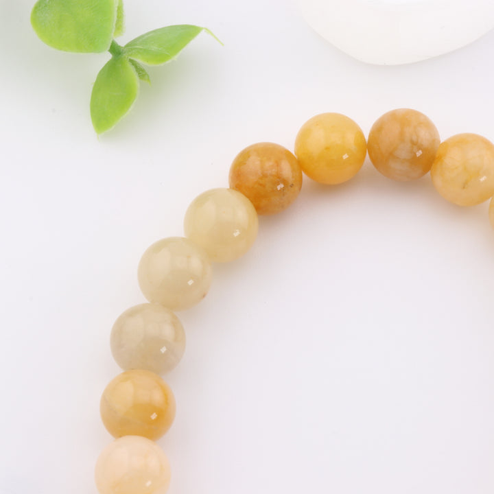 Natural Topaz Jade Bead Bracelet - Metal-Free 8mm Beads