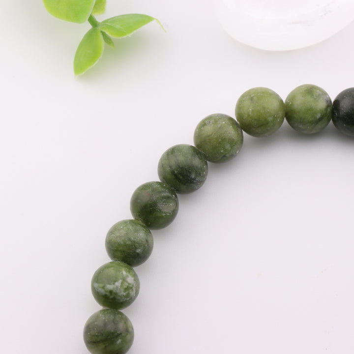 Natural Chinese Jade Bracelet - Metal Free, 8mm - Energy Stone, Healing Crystal