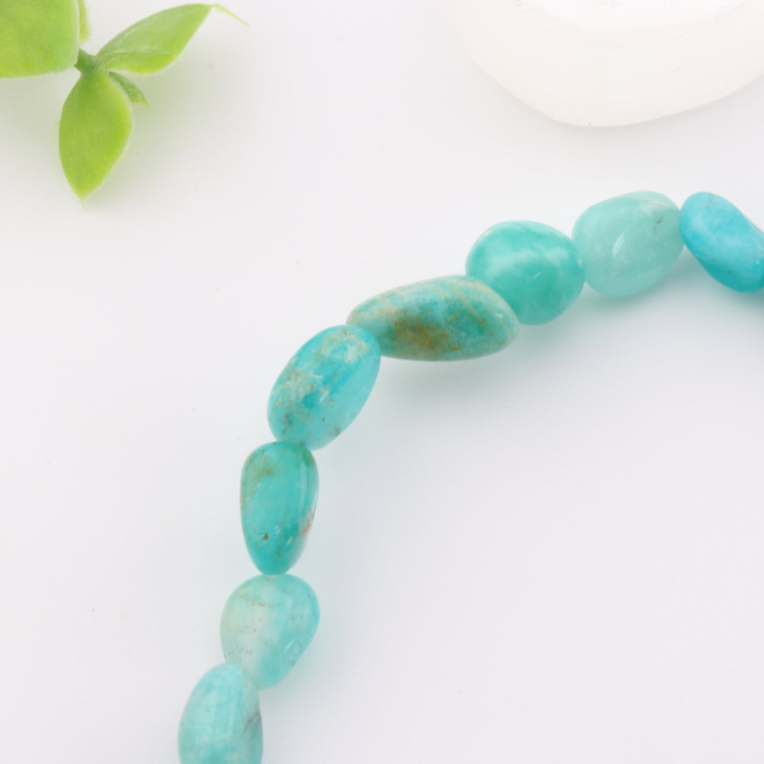 Natural Amazonite Freeform Bracelet - Metal Free, 6-8mm - Peace Stone, Healer's Gem