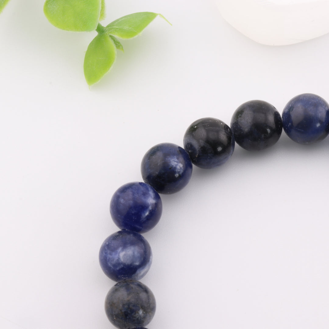 Natural Sodalite Energy Bracelet – Metal-Free 8mm Jewelry Accessory