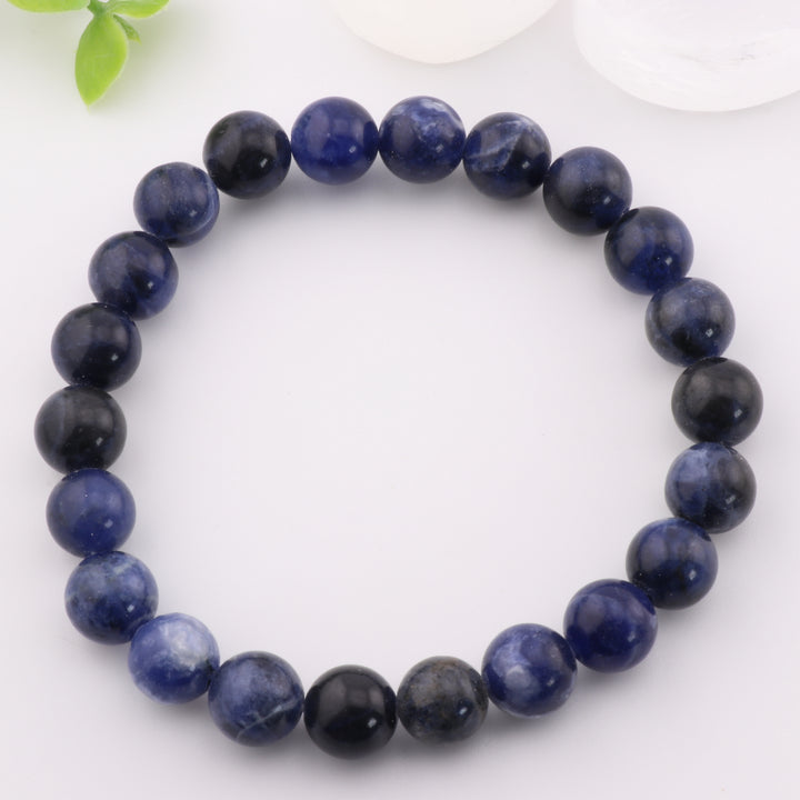 Natural Sodalite Energy Bracelet – Metal-Free 8mm Jewelry Accessory