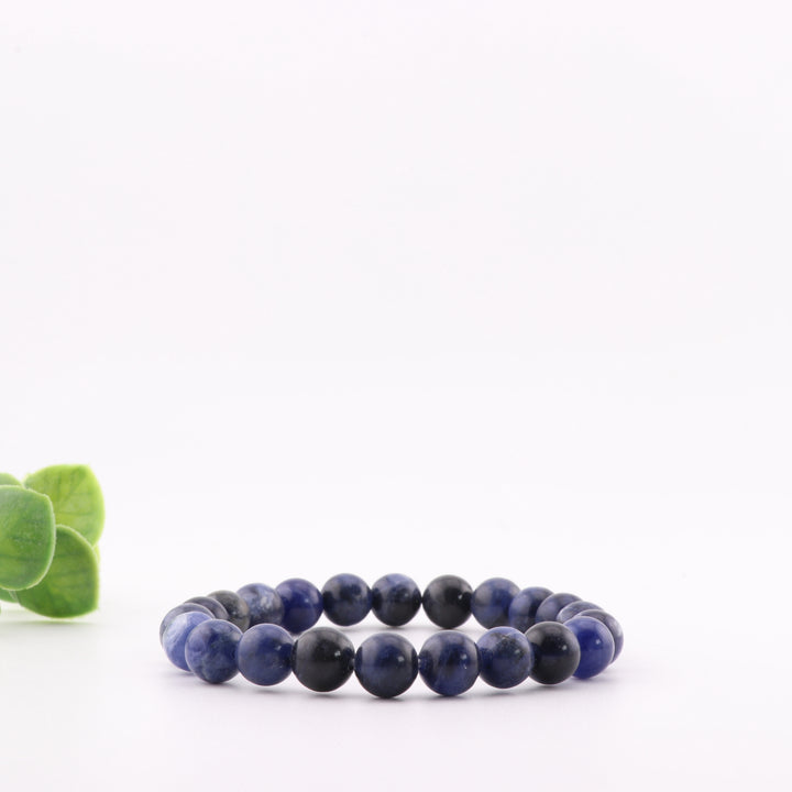 Natural Sodalite Energy Bracelet – Metal-Free 8mm Jewelry Accessory