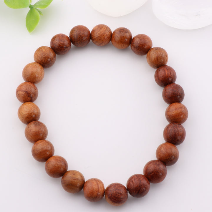 Handcrafted Natural Wood Bracelet - Metal Free, 8mm - Artisanal Fashion Piece