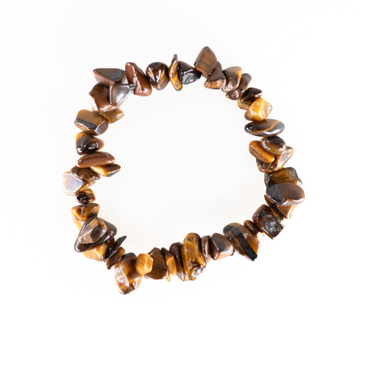 Pulsera de piedra natural de ojo de tigre (sin metal, 5-8 mm)