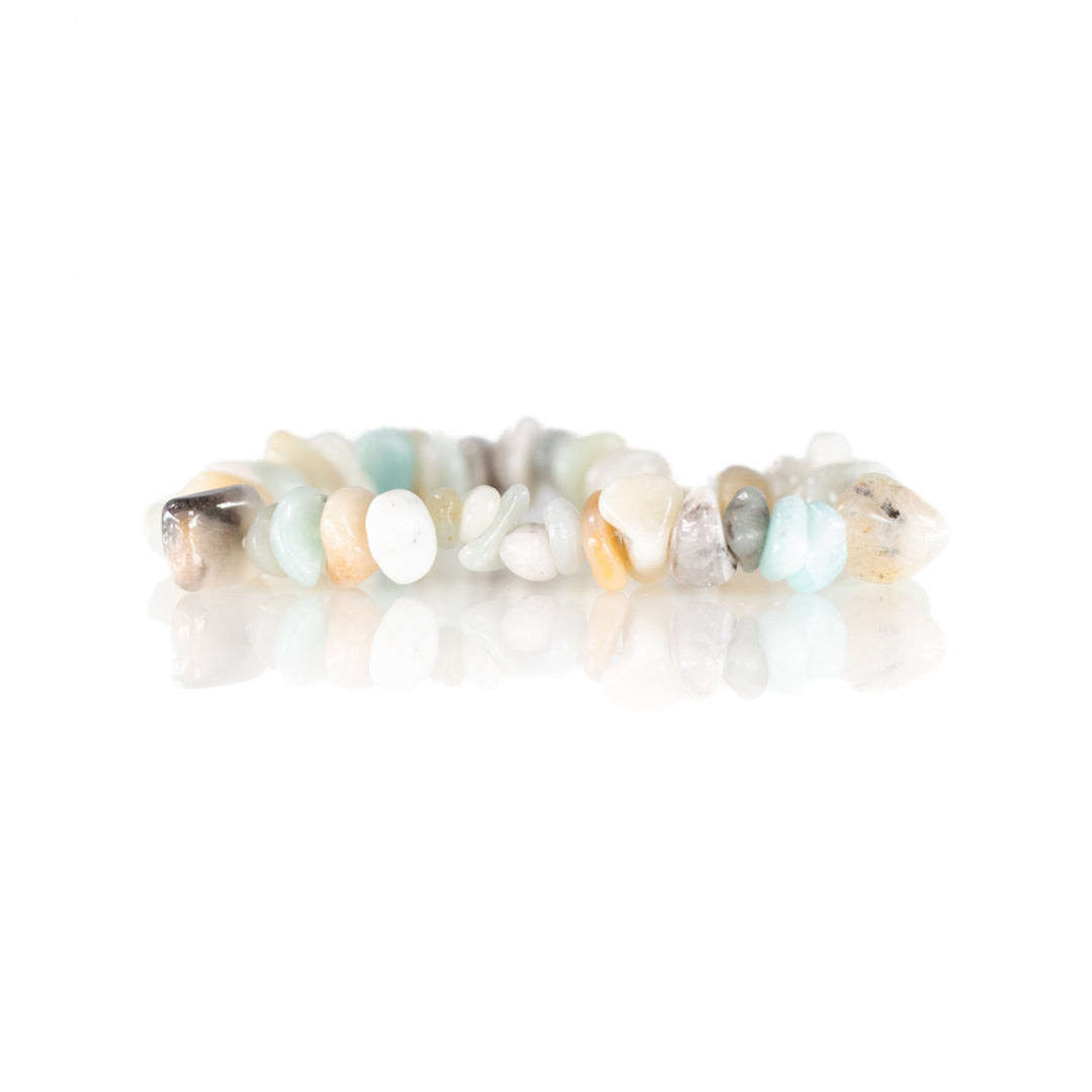 Bracelet en pierre d'amazonite naturelle – Sans métal, 5-8 mm -