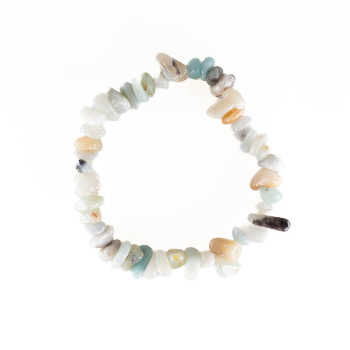 Bracelet en pierre d'amazonite naturelle – Sans métal, 5-8 mm -