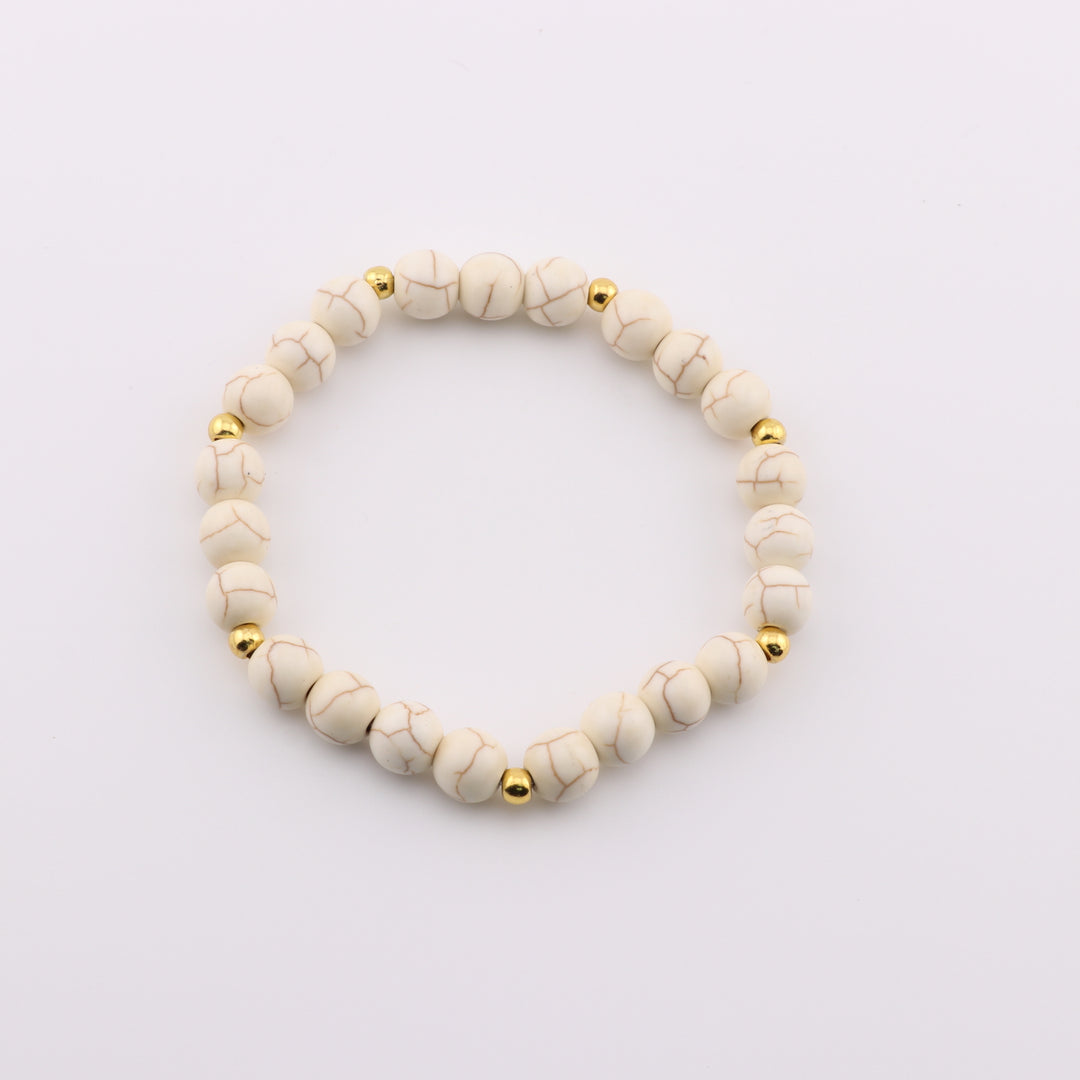 Pulsera de unakita y jaspe natural, cuentas de 8 mm, tonos tierra, accesorio de piedras preciosas artesanal.