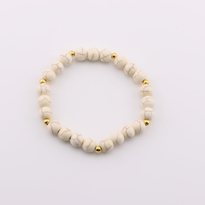 Pulsera de unakita y jaspe natural, cuentas de 8 mm, tonos tierra, accesorio de piedras preciosas artesanal.