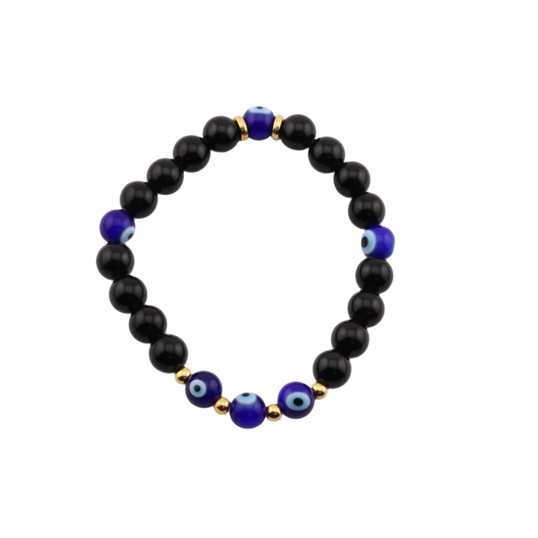 Natural Obsidian & Evil Eye - Nazar Bracelet – 8mm Protective Gemstone Accessory, Harmony & Balance