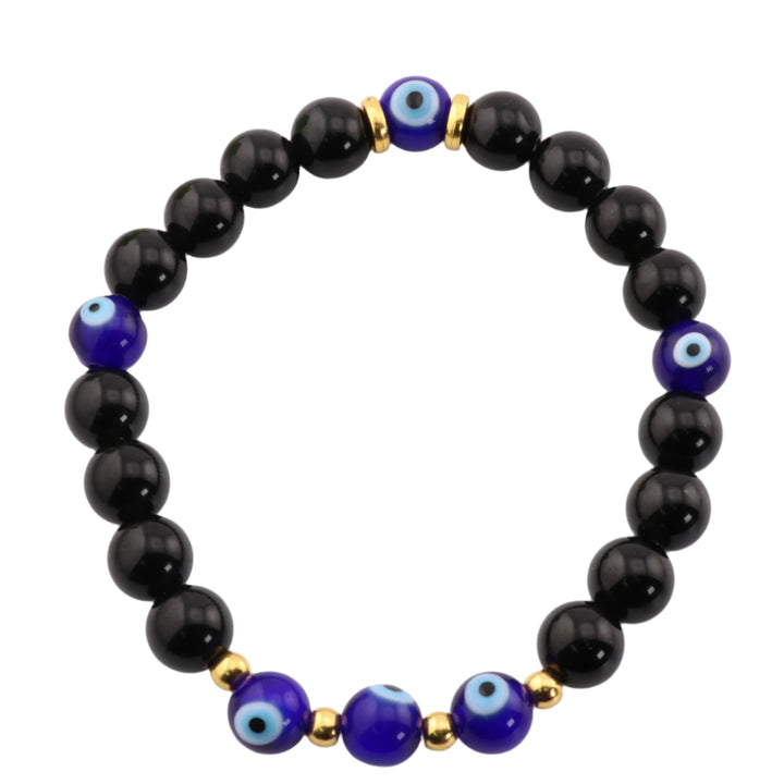 Natural Obsidian & Evil Eye - Nazar Bracelet – 8mm Protective Gemstone Accessory, Harmony & Balance