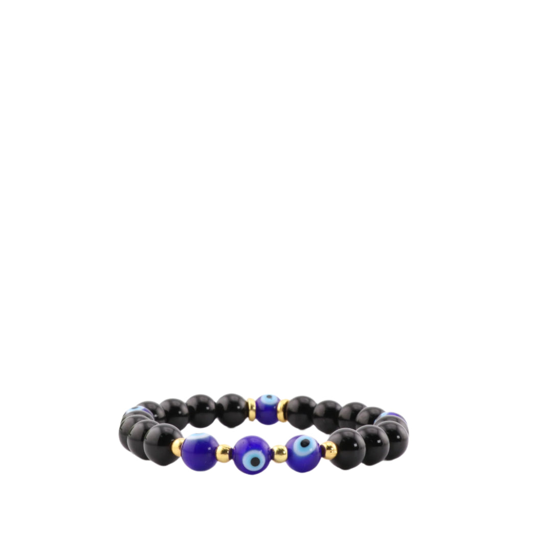 Natural Obsidian & Evil Eye - Nazar Bracelet – 8mm Protective Gemstone Accessory, Harmony & Balance
