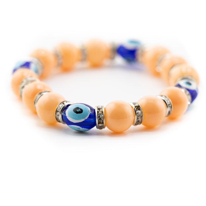 Bracelet de protection Nazar et mauvais œil, taille enfant, perles de 8 mm