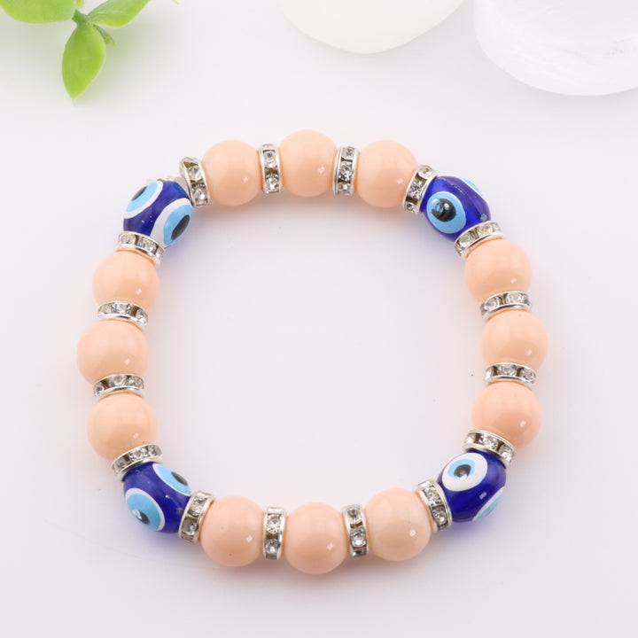 Protection Nazar & Evil Eye Bracelet, Kids Size Bracelet, 8mm Beads