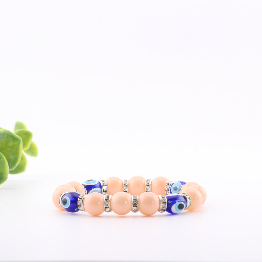 Protection Nazar & Evil Eye Bracelet, Kids Size Bracelet, 8mm Beads