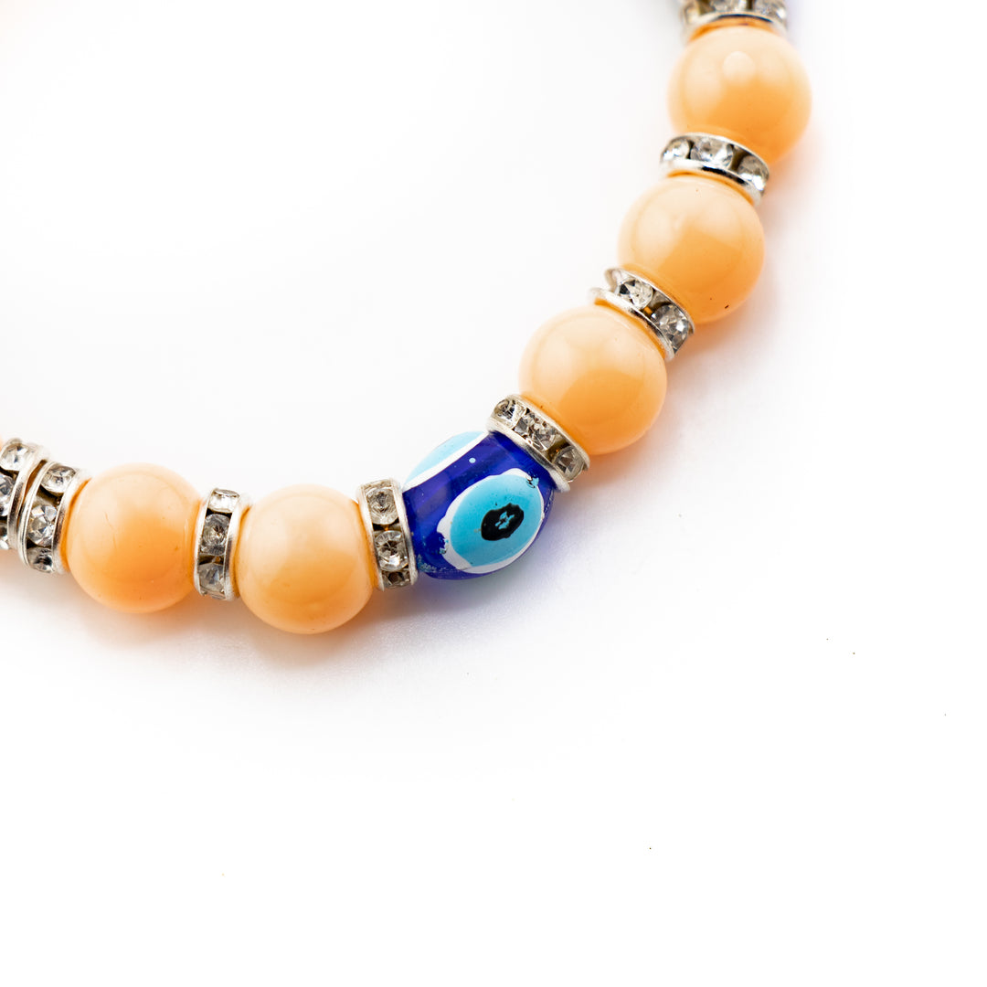 Bracelet de protection Nazar et mauvais œil, taille enfant, perles de 8 mm