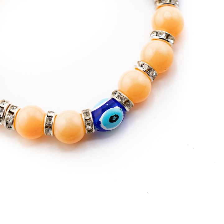 Bracelet de protection Nazar et mauvais œil, taille enfant, perles de 8 mm