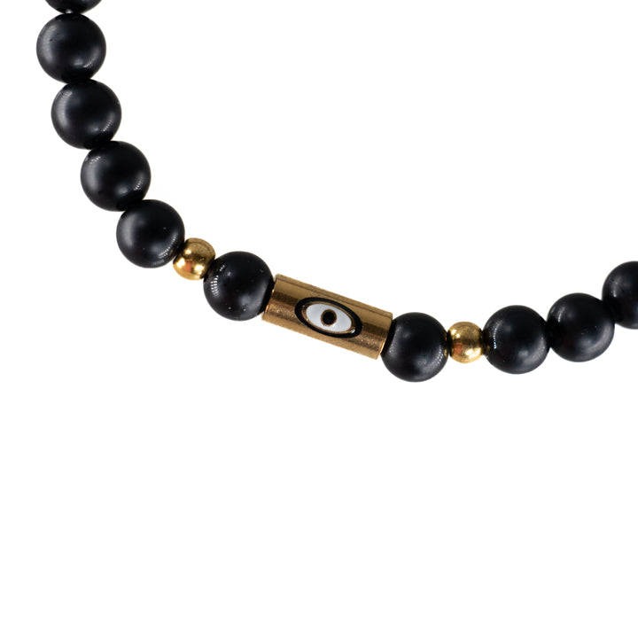 Bracelet en onyx givré naturel, 6 mm -