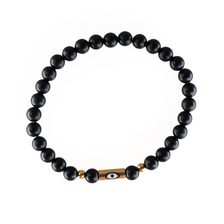 Bracelet en onyx givré naturel, 6 mm -