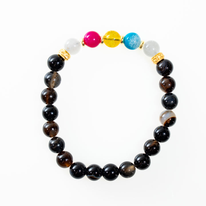 Pulseras de piedras preciosas naturales pansexuales y LGBTQ