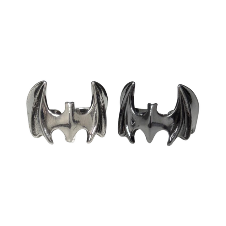 Bat Emblem Metal Ring – Silver or Black