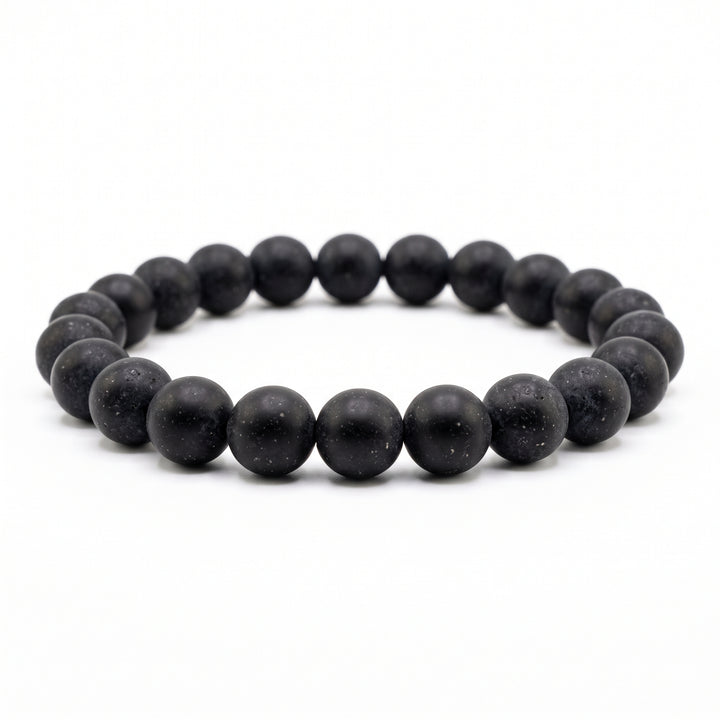 Black Jasper Metal-Free Stretch Bracelet – 8mm Grounding Stone Jewelry