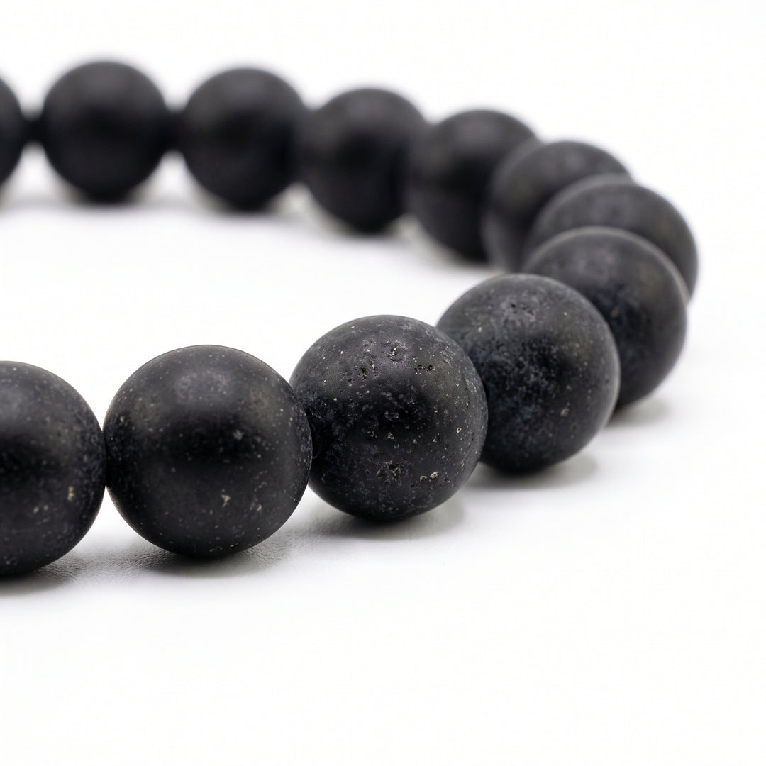Black Jasper Metal-Free Stretch Bracelet – 8mm Grounding Stone Jewelry