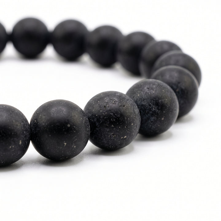 Black Jasper Metal-Free Stretch Bracelet – 8mm Grounding Stone Jewelry