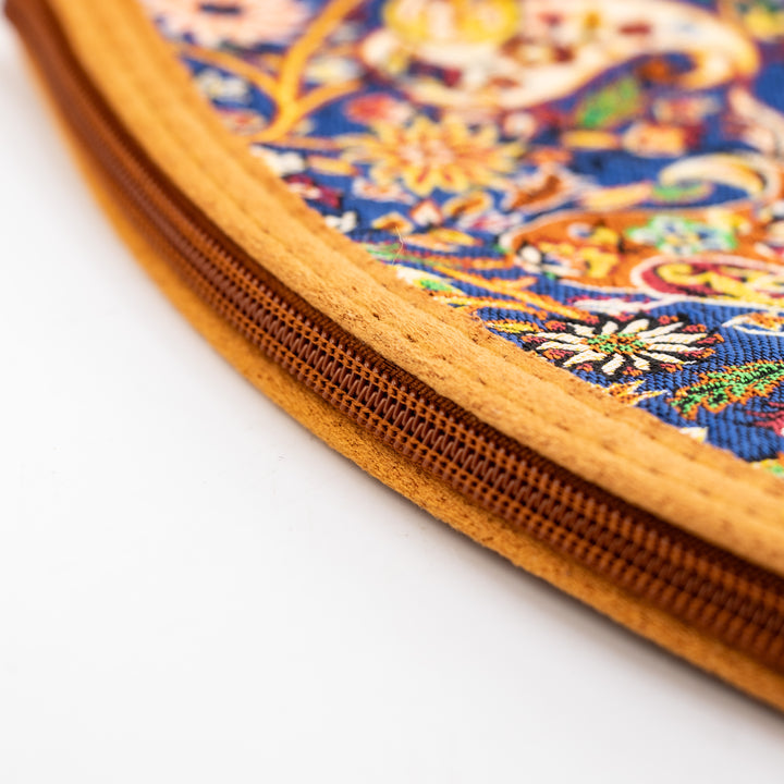Authentic Turkish Paisley Zippered Wristlets – Ivory Garden & Navy Mosaic