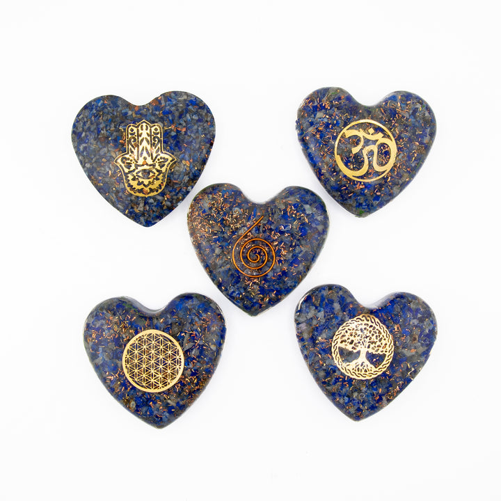 Lapis Lazuli Orgonite Heart – Intuition, Wisdom & Third Eye Alignment