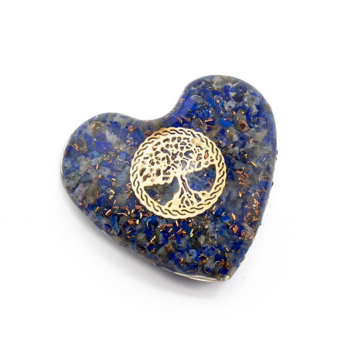 Lapis Lazuli Orgonite Heart – Intuition, Wisdom & Third Eye Alignment