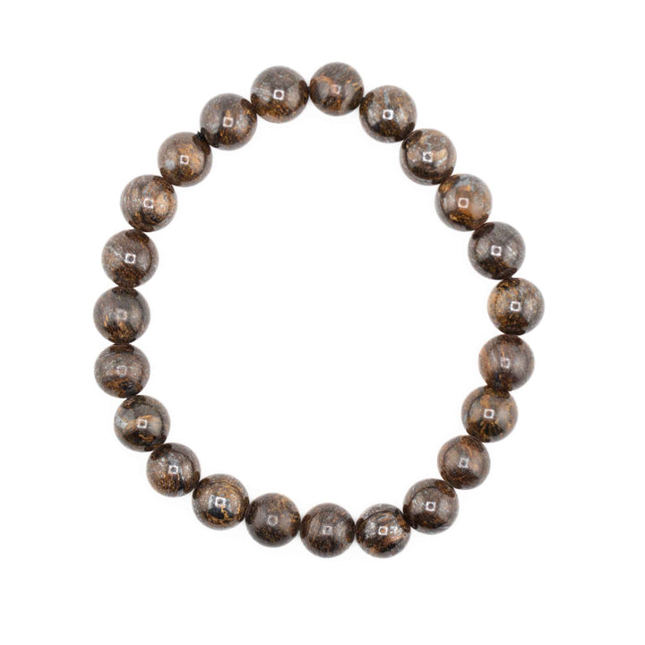 Bronzite Metal-Free Stretch Bracelet – 8mm Protective Earth Stone Jewelry