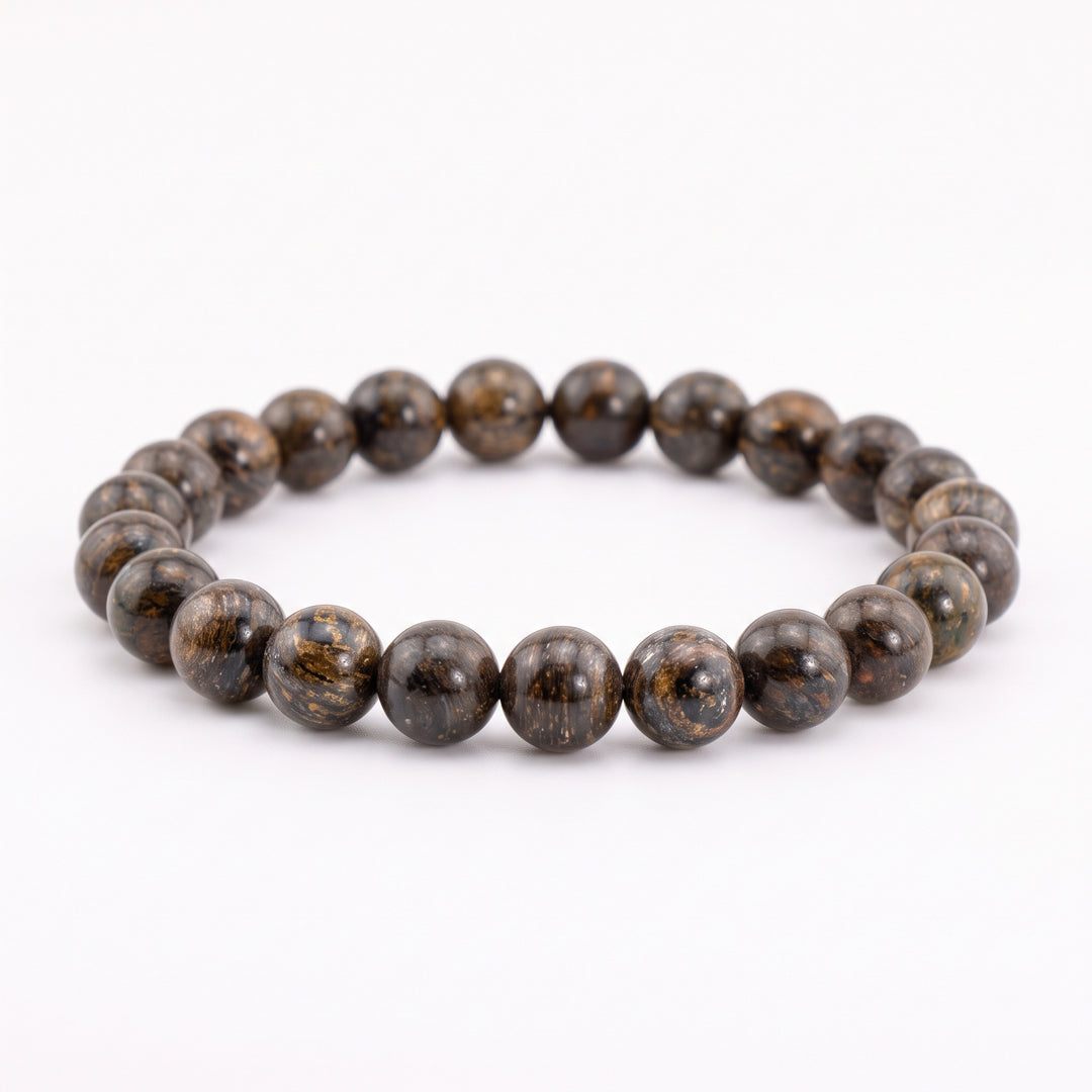 Bronzite Metal-Free Stretch Bracelet – 8mm Protective Earth Stone Jewelry