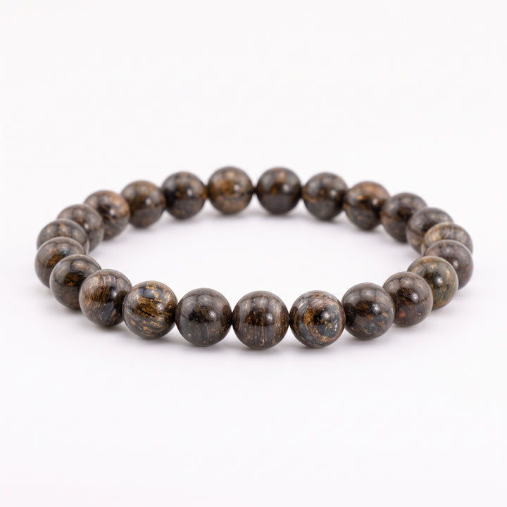 Bronzite Metal-Free Stretch Bracelet – 8mm Protective Earth Stone Jewelry