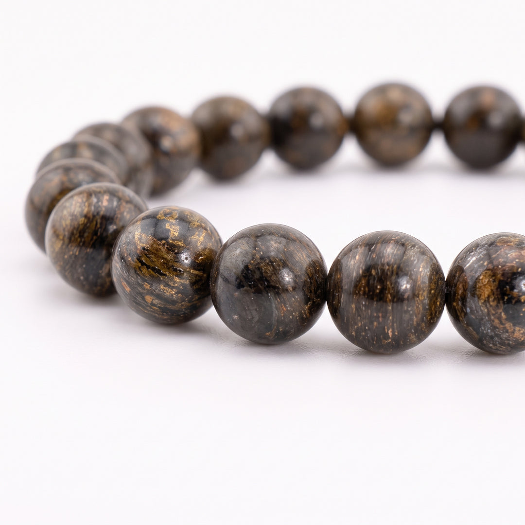 Bronzite Metal-Free Stretch Bracelet – 8mm Protective Earth Stone Jewelry