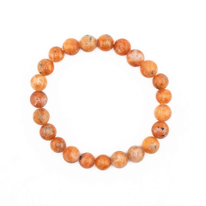 Orange Calcite Metal-Free Stretch Bracelet – 8mm Energizing Stone Jewelry