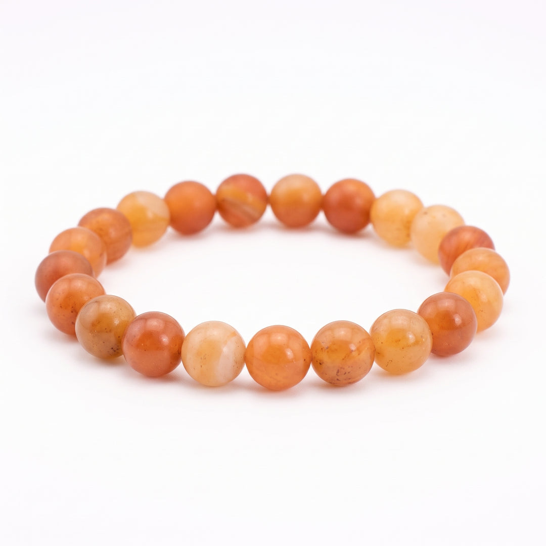 Frosted Carnelian Metal-Free Stretch Bracelet – 8mm Matte Stone Jewelry