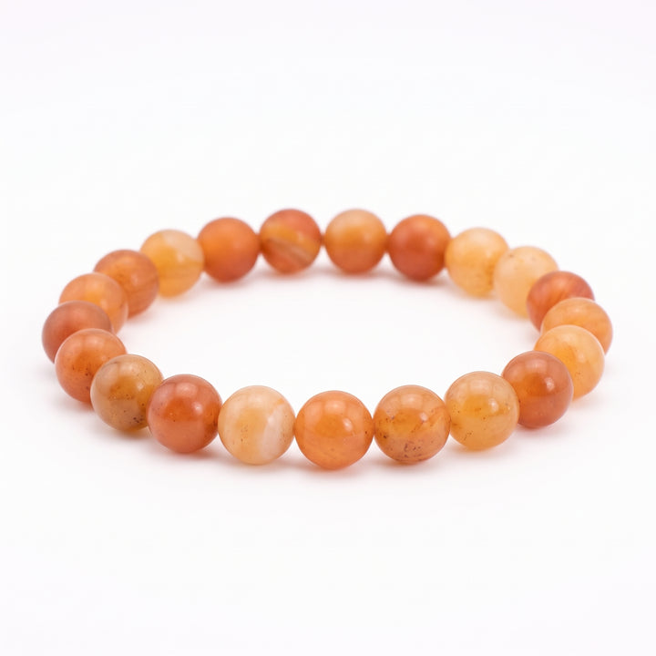 Frosted Carnelian Metal-Free Stretch Bracelet – 8mm Matte Stone Jewelry