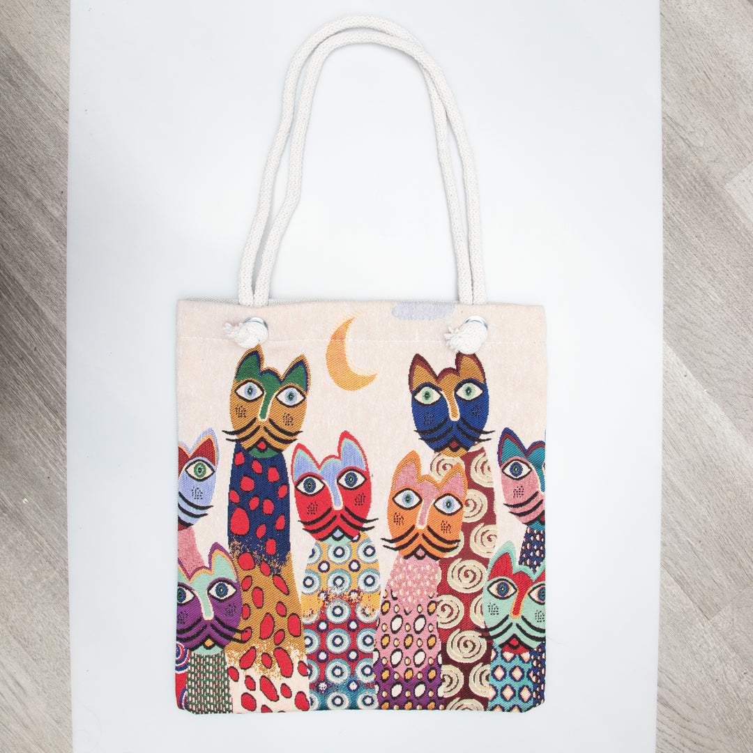 Authentic Turkish Tapestry Tote Bags – Floral & Cat Variants