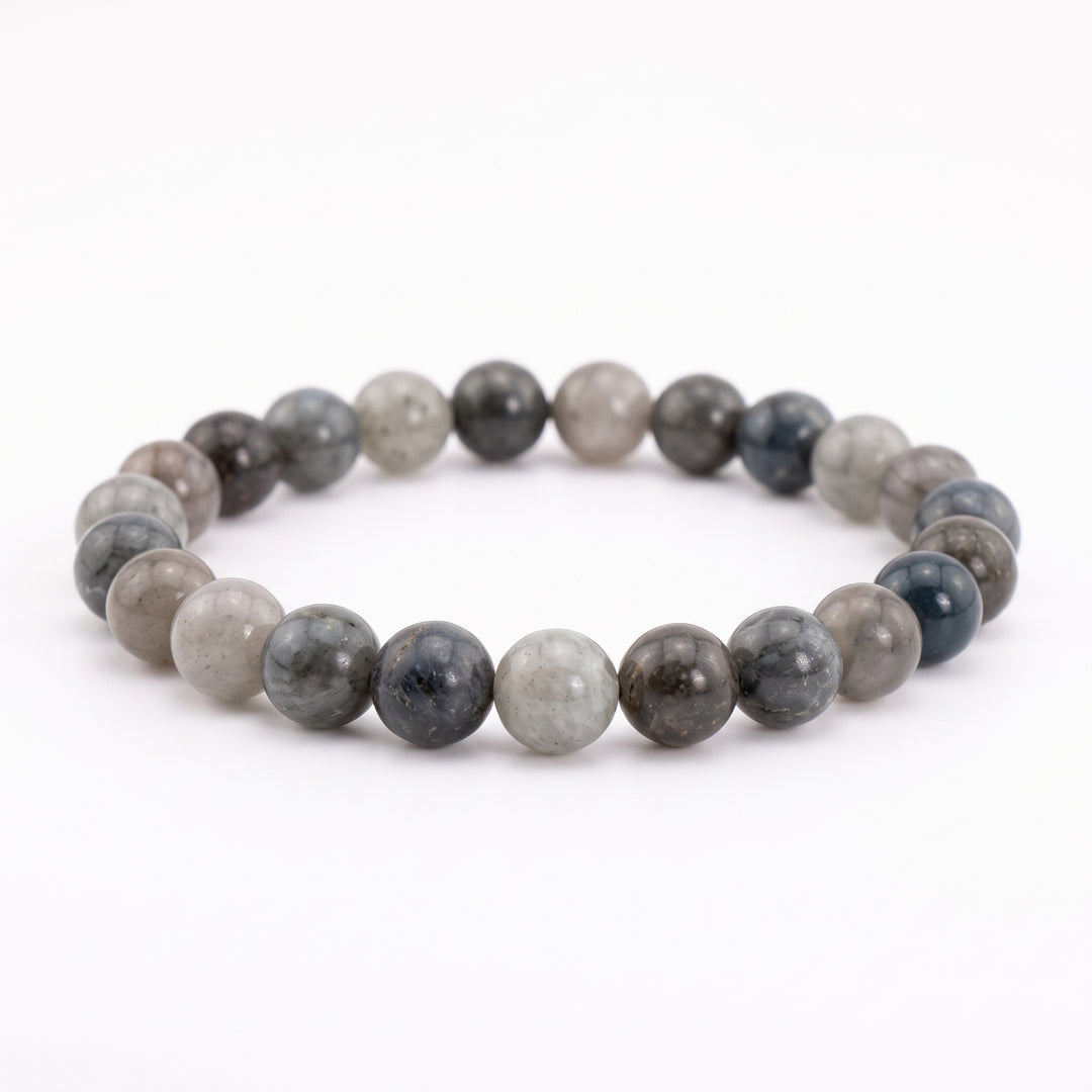 Cloudy Quartz Metal-Free Stretch Bracelet – 8mm Healing Crystal Jewelry