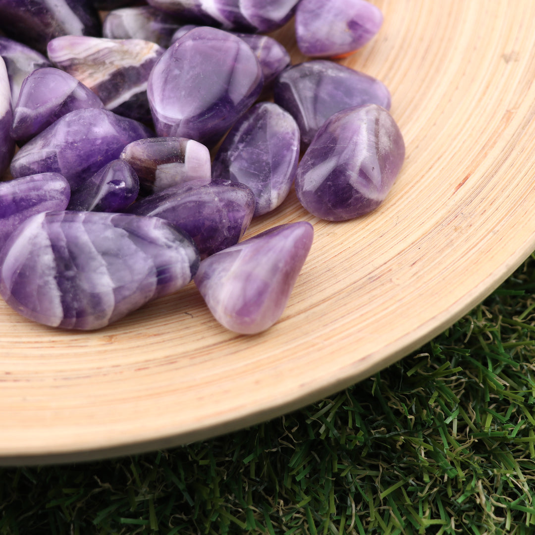 Natural Dream Amethyst Tumbled Stone - Polished Gems for Calm & Positivity