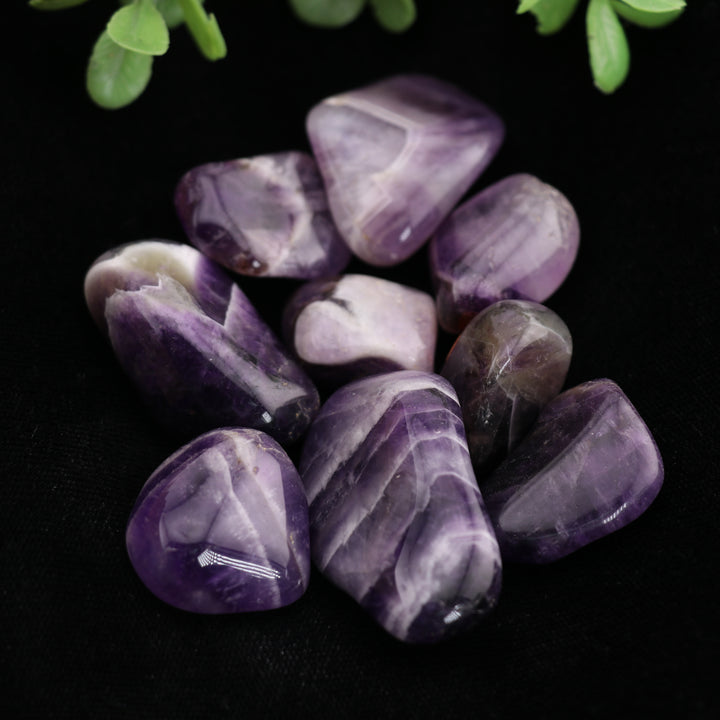 Natural Dream Amethyst Tumbled Stone - Polished Gems for Calm & Positivity