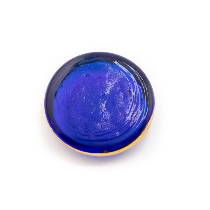 Nazar/mauvais œil plat en verre plaqué or fait à la main, 2,5 cm