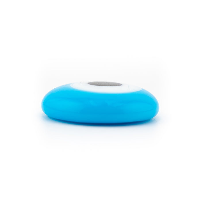Nazar/mauvais œil en verre turquoise plat fait main, 2,5 cm