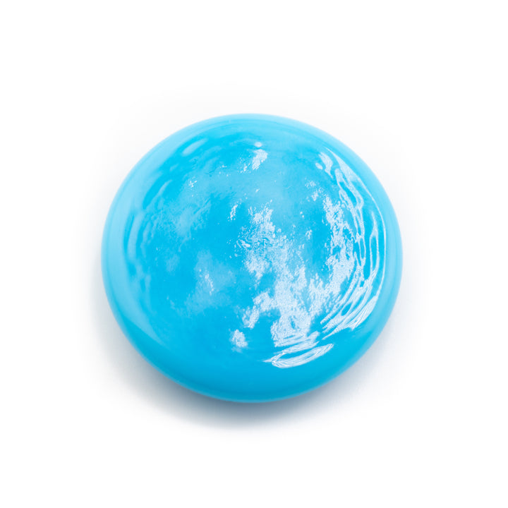 Nazar/mauvais œil en verre turquoise plat fait main, 2,5 cm